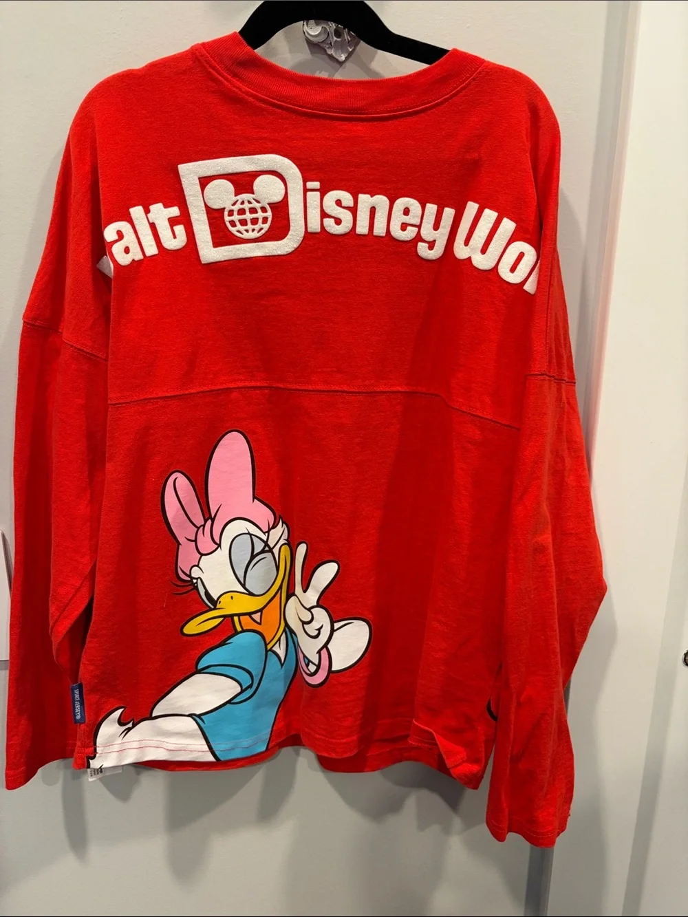 Disney Red Long Sleeve Minnie Mouse Graphic Tee with Blue Polka-Dot Skirt